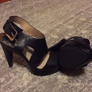 Michael Kors black open toe heels